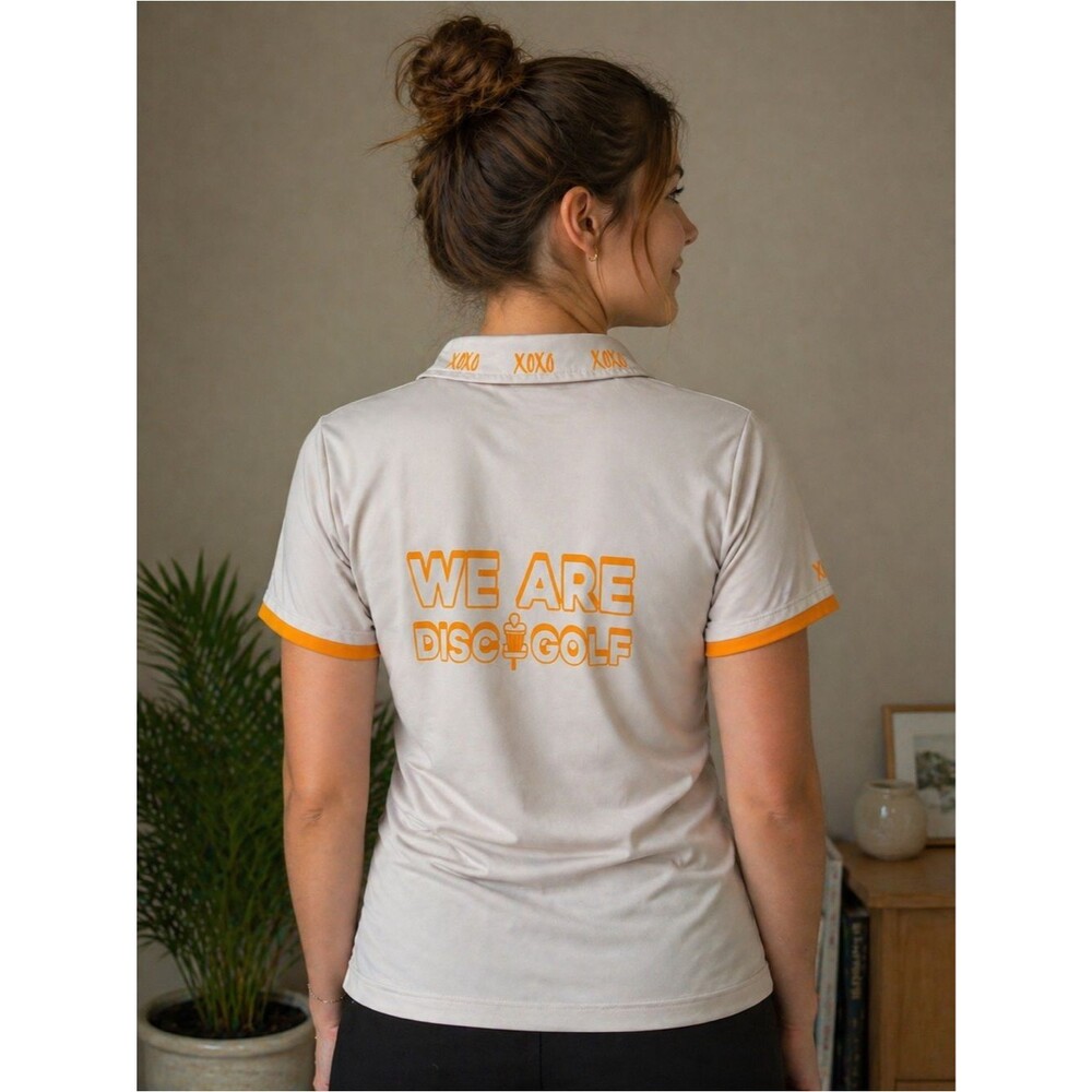 Women’s Eleven Cream Polo Disc Golf Shirt - Picture 2 of 10
